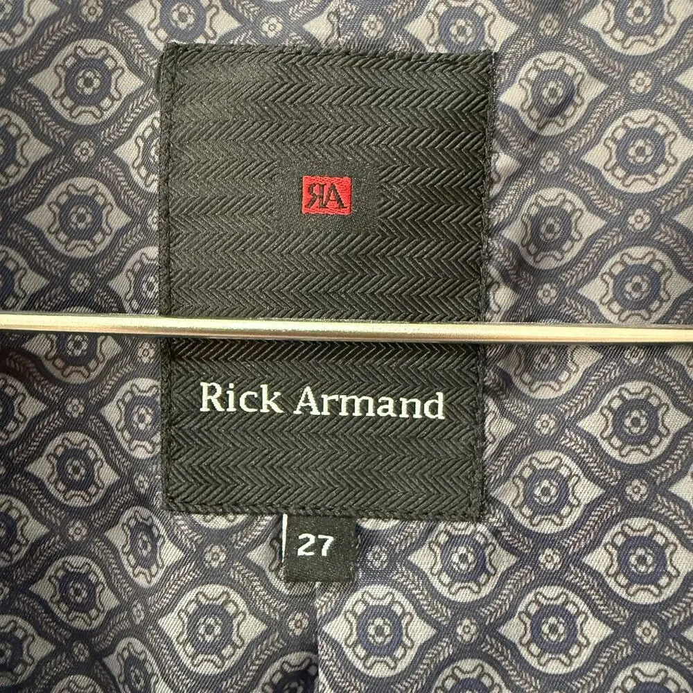 Rick Armand Men's Blazer German Size 27 (US 44 Short) Grey Textured Cotton Blend
